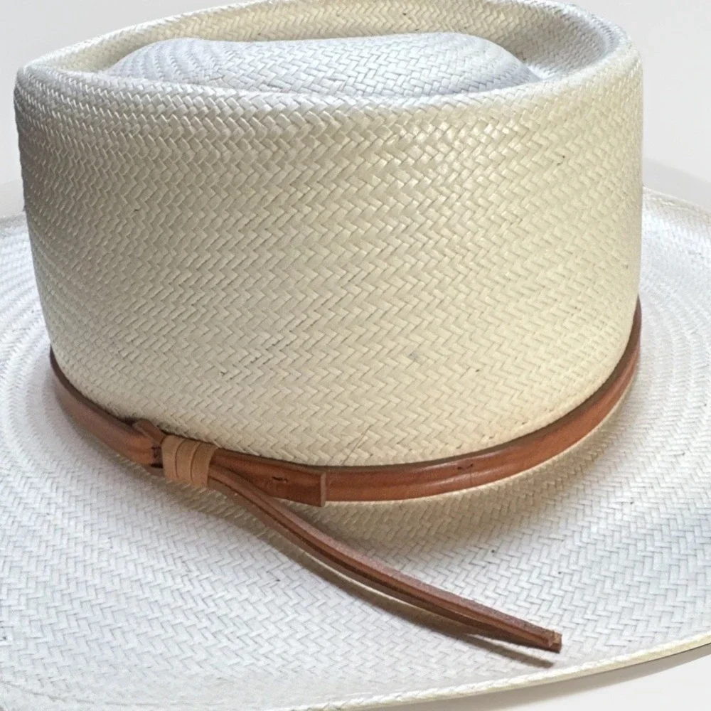 Vintage Beaver Brand "Panacool" Straw Hat Southwestern Fedora M 56-57 - Picture 4 of 8